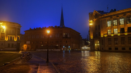 Naklejka na ściany i meble Europe Latvia Riga Tourist places Vacations cityscape Streets