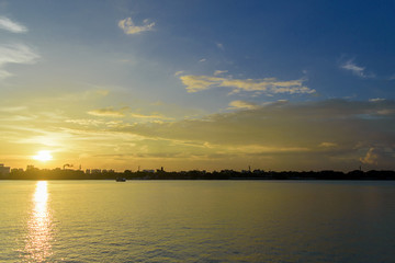 Obraz premium View from Babu ghat , kolkata at the time of Sunset.