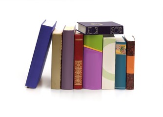 Stack of books on white background (banner)