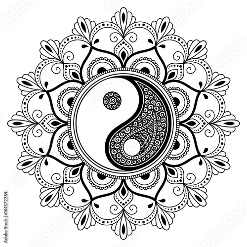 &quot;Circular pattern in the form of a mandala. Yinyang