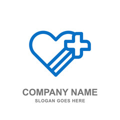 Fototapeta premium Love Cross Healthcare Medical Logo Icon Vector Business Template 