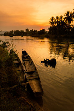 Sunset on Don Khone Laos