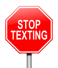 Stop texting concept.