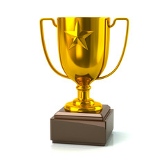 Golden trophy star cup