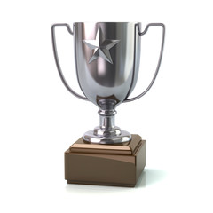 Silver trophy star cup
