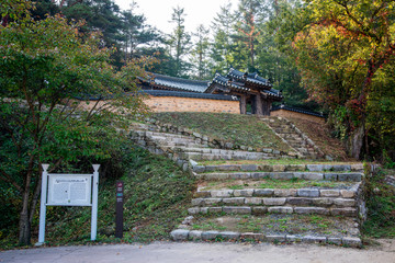 Fototapeta na wymiar Yecheon, South Korea - October 11, 2010: Byeongamjeong Pavilion of Yecheon Gwon Clan.