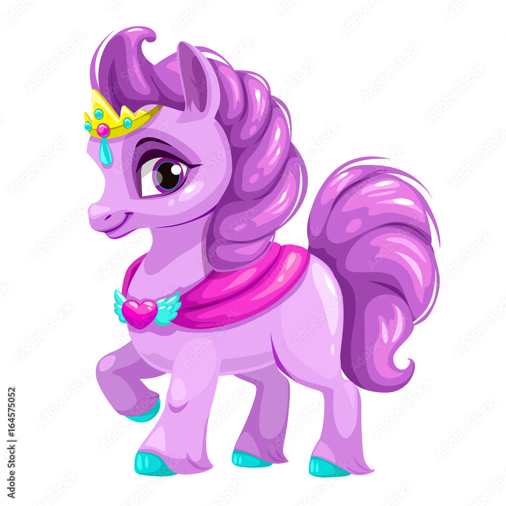 Poster cute cartoon little horse princess.