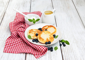 Cheese pancake with blueberry