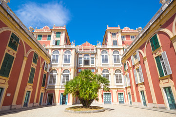 Fototapeta na wymiar Courtyard of Palazzo Reale in Genoa, Italy,