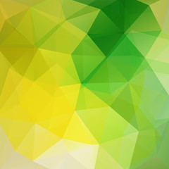 Polygonal vector background. Can be used in cover design, book design, website background. Vector illustration. Yellow, green colors.