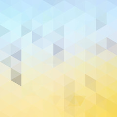 Abstract geometric style pastel background. Beige, blue, yellow, white colors. Vector illustration