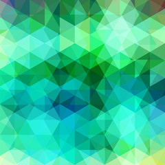 Triangle vector background. Can be used in cover design, book design, website background. Vector illustration. Blue, green colos.