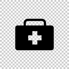vector icon indicates the presence of first-aid. Doctor. First Aid Kit.  Vector icon illustration.