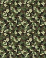 Seamless digital fashion camouflage pattern, vector