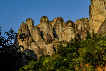 View of the ancient Meteor monasteries of continental Greece