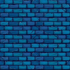 Naklejka premium Vector seamless blue Brick Wall Background Texture Pattern