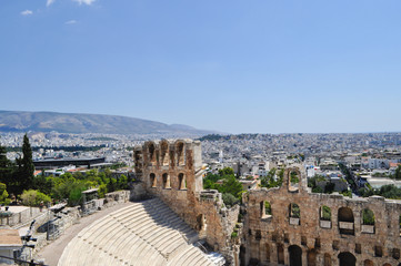Panorama of continental Greece, famous for the acropolis of Athens and the ancient delphi