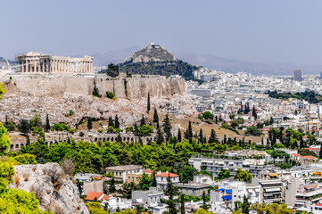Panorama of continental Greece, famous for the acropolis of Athens and the ancient delphi - obrazy, fototapety, plakaty