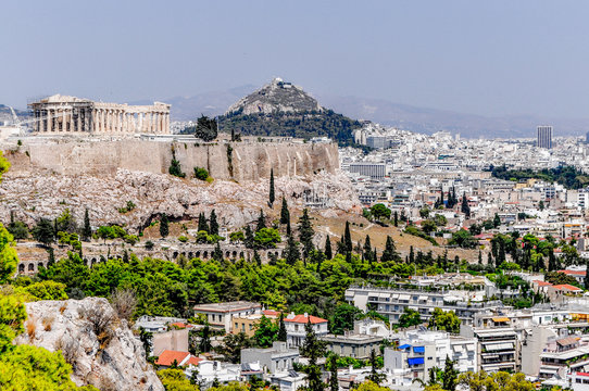 Panorama of continental Greece, famous for the acropolis of Athens and the ancient delphi