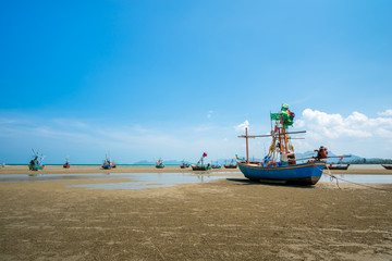 Fototapeta premium fishing boat on the beach