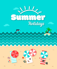 Summer holiday poster vector template
