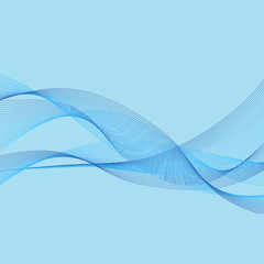 Abstract blue wave lines vector.