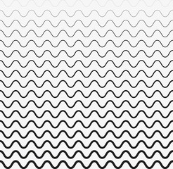 Seamless wave lines pattern. Halftone vector.