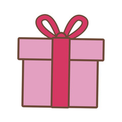 pink gift box wrapped ribbon bow decoration