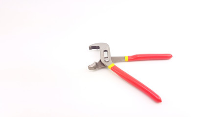 Metal Fliers with long plastic handle in red and yellow