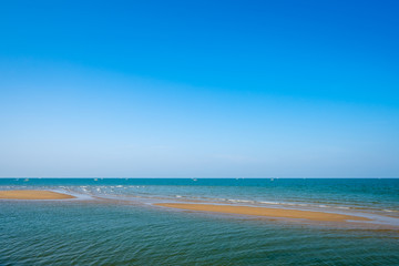 sea sand and blue sky background