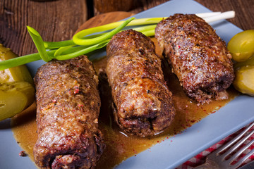 baked beef Roulades with delicious fillings