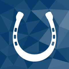 Hufeisen - Icon mit geometrischem Hintergrund blau