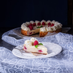 fresh and delicious raspberry cream pie