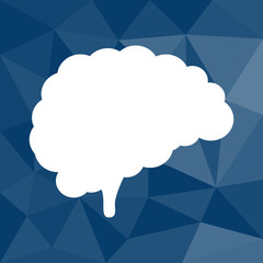 Gehirnhälfte - Brainstorming - Icon mit geometrischem Hintergrund blau