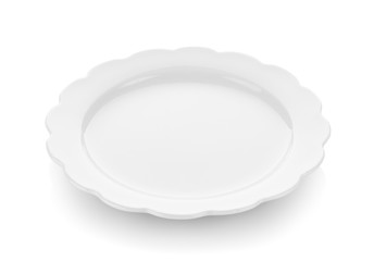 modern ceramic plate on white background