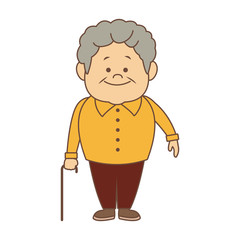 portrait happy grandfather man family person