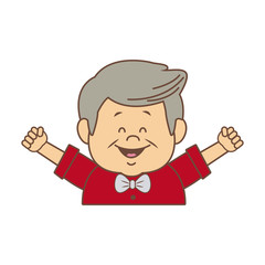 portrait happy grandfather man family person