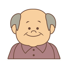 portrait happy grandfather man family person