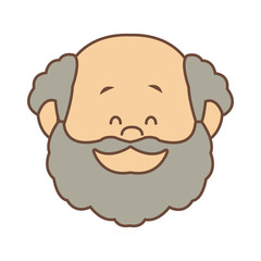 portrait happy grandfather man family person