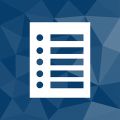 Obraz premium Liste - Icon mit geometrischem Hintergrund blau