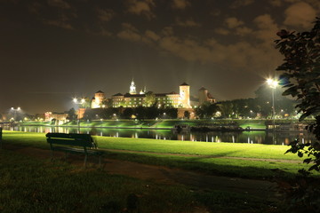 Krakow and Wawel Castle by night © katarzynapracuch