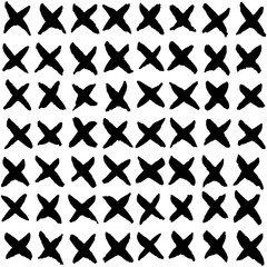 Hand drawn black crosses. Seamless vector pattern