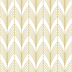 Wall murals Art deco Stylish art deco style scales ornament in gold. Seamless vector pattern