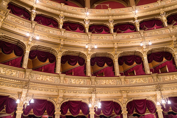 Interior of Hungarian opera in Budapest
