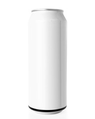 White drink can isolated on white background.