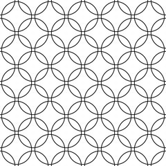 Naklejka premium Seamless abstract black and white circle grid pattern - simple halftone vector background graphic