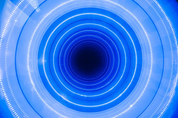 A blue hole is a well, illuminated. Abstract circle