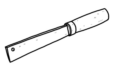 retro knife / cartoon vector and illustration, black and white, hand drawn, sketch style, isolated on white background.