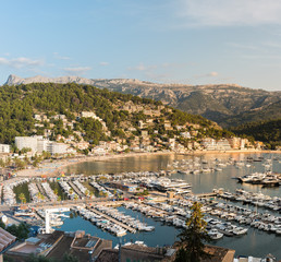 Naklejka premium Port of Soller. Mallorca, Spain