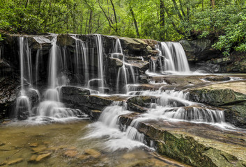 Upper Jonathan Run Falls - Ohiopyle State Park, Pennsylvania Laurel Highlands - 164589261